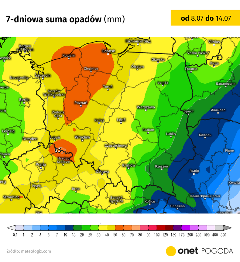 Burze i deszcze w przyszłym tygodniu będą pojawiać się często, dlatego miejscami przez kilka dni uzbiera się pokaźna suma opadów