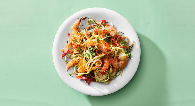 Coconut-Lime Marinated Shrimp And  Zoodles Recipe