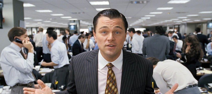 Leonardo Di Caprio w filmie „Wilk z Wall Street"