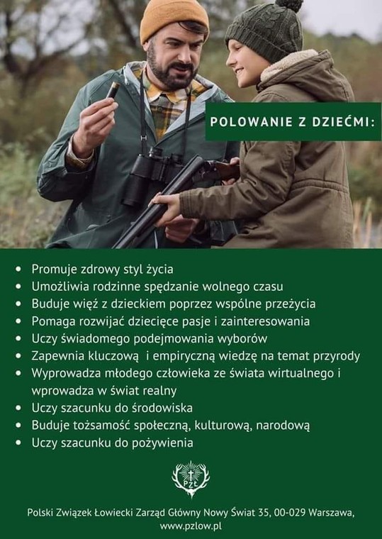 Plakat opublikowany na fanpage'u Polskiego Związku Łowieckiego