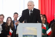 Prezes PiS Jarosław Kaczyński na konwencji rolnej Prawa i Sprawiedliwości w miejscowości Łyse k. Ostrołęki