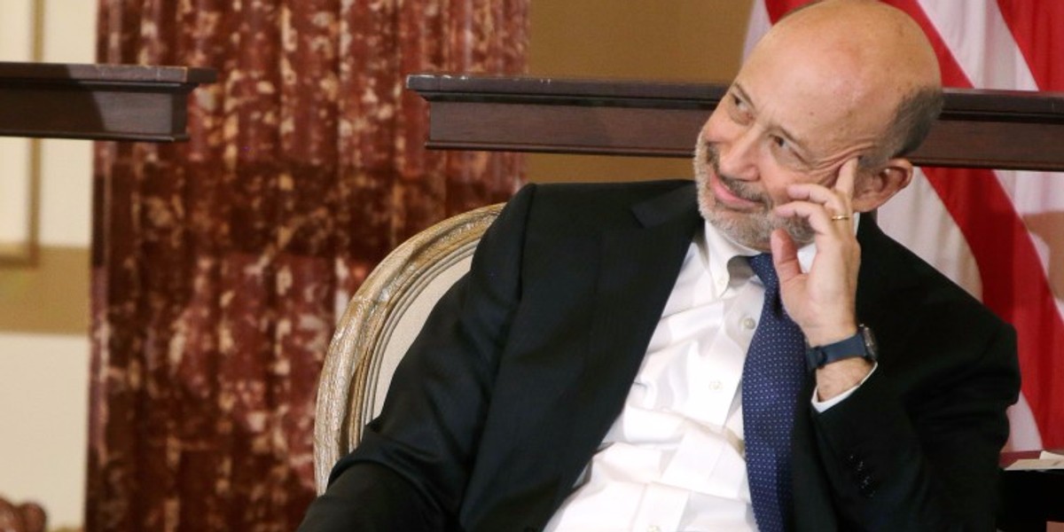 Goldman Sachs Chairman and CEO, Lloyd Blankfein, waits to speak at the 10,000 Women/State Department Entrepreneurship Program at the State Department in Washington