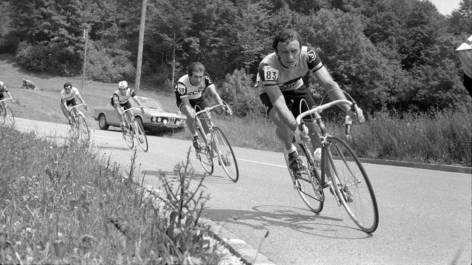 Pierino Gavazzi podczas wyścigu Tour de Suisse 1974