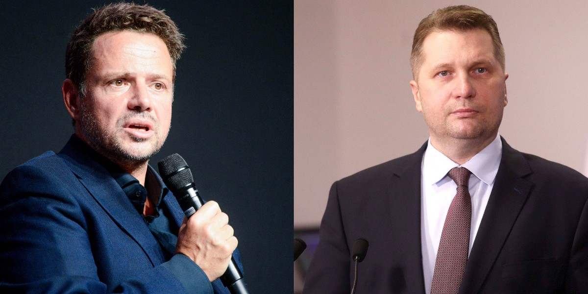 Prezydent Warszawy Rafał Trzaskowski i minister edukacji Przemysław Czarnek.