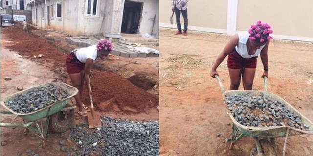 Man takes female friend to construction site &amp; used her as labourer after she asked for money | Pulse Nigeria