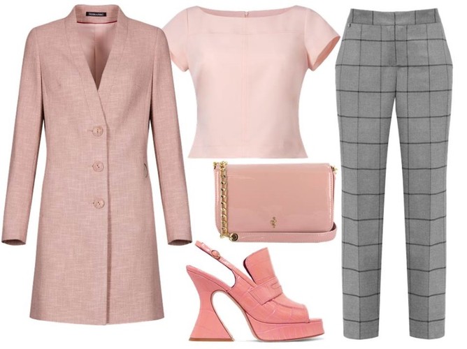 Róż w letnim wydaniu. STYLIZACJA: bluzka-Midori Feminine Fashion/midori.pl, płaszcz-Dziekański/dziekanski.pl, torebka-Menbur/menbur.pl, spodnie-Cotton Club/cottonclub.pl, buty-TK Maxx