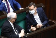 Mateusz Morawiecki i Jarosław Kaczyński w Sejmie