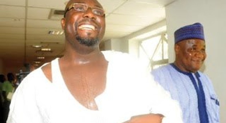 Senator Dino Melaye after a fight in the National Assembly (Google)