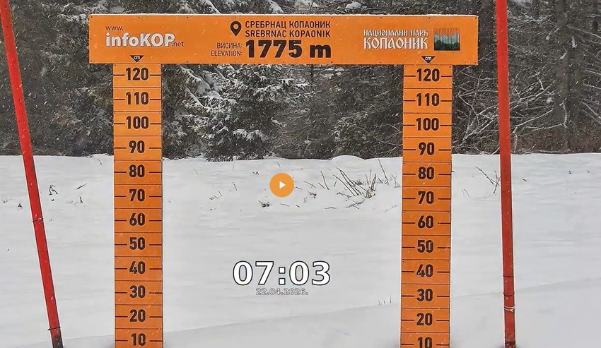 Snežni pokrivač na Kopaoniku 22. aprila