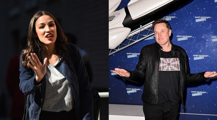 Alexandria Ocasio-Cortez és Elon Musk