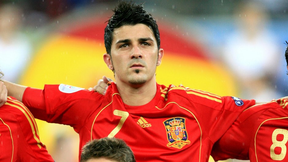 David Villa podczas meczu w 2008 r. 