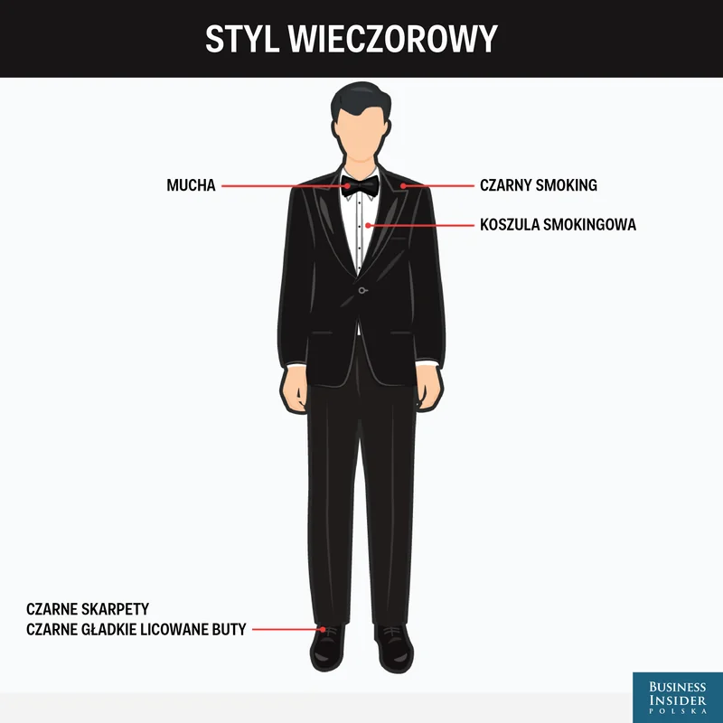 Strój męski wieczorowy, koktajlowy, biznesowy, casual