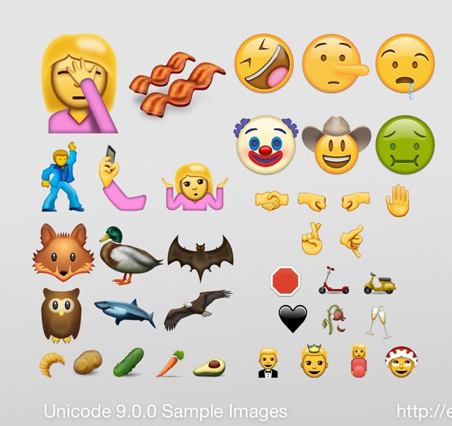 emoji, emojik, új emoji, unicode 9, emojipedia, bacon, ikon, képecske, hangulatjel
