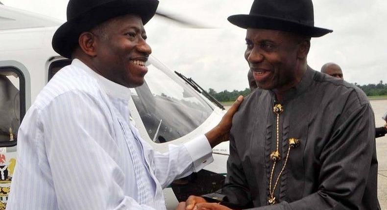 Rotimi Amaechi and Goodluck Jonathan.