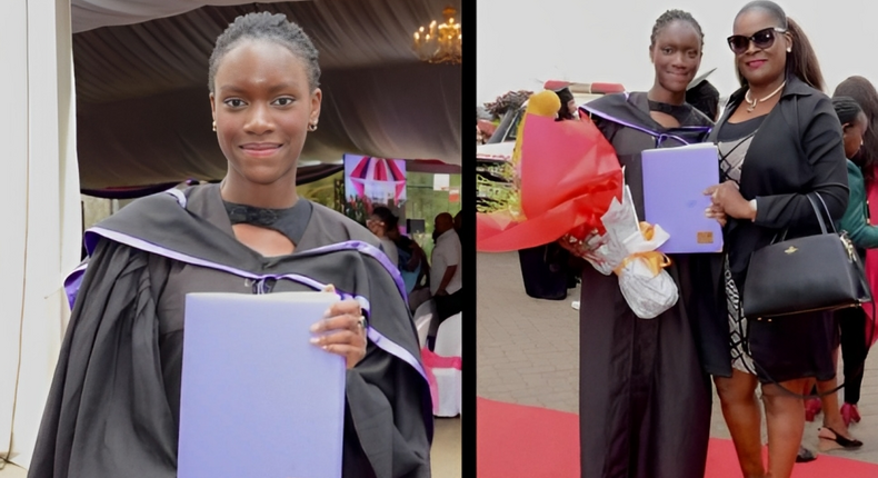 Suzanna Owiyo celebrates daughter Nadia Ounga's as she graduates from Riara University