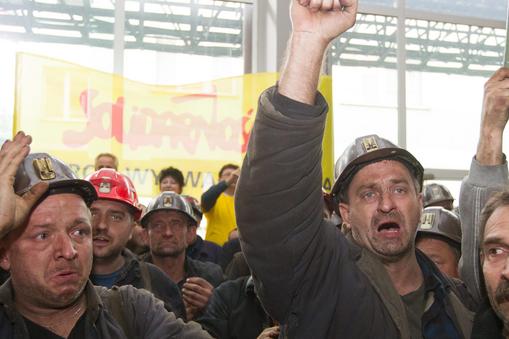 SOSNOWIEC KWK KAZIMIERZ JULIUSZ GÓRNICY PROTEST