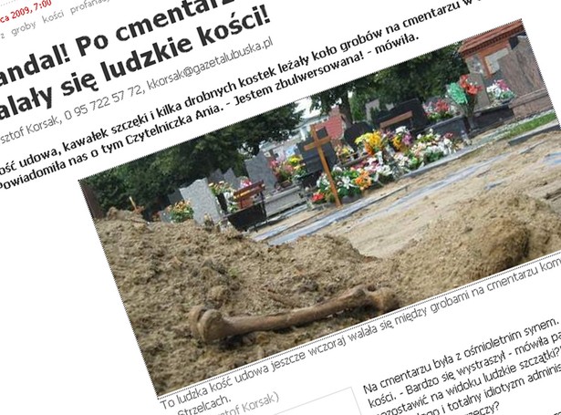 Ośmiolatek znalazł kości na cmentarzu