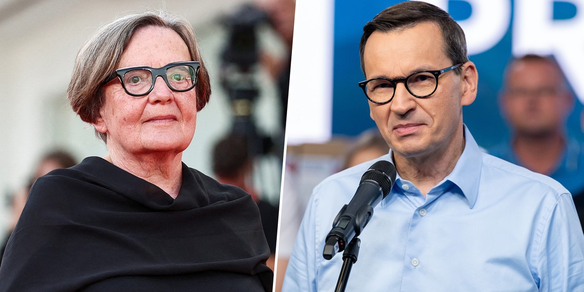 Agnieszka Holland i Mateusz Morawiecki.