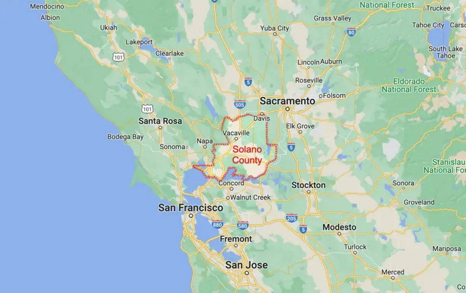 Hrabstwo Solano w Kalifornii, potencjalna lokalizacja tajemniczego miasta.