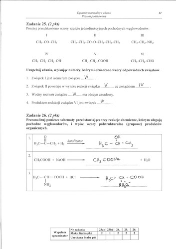 Matura z chemii - rozwiązania do poziomu podstawowego
