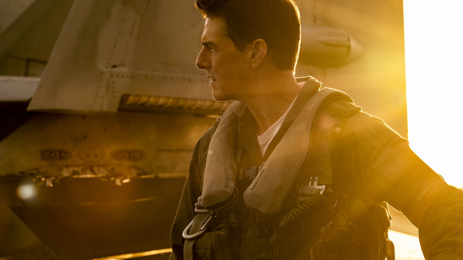 Kadr z filmu „Top Gun: Maverick”, na zdjęciu Tom Cruise jako Pete „Maverick” Mitchell