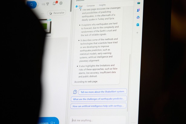 "Zasilana" AI wyszukiwarka Bing. Photographer: Chona Kasinger/Bloomberg