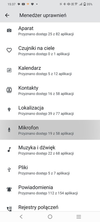 Usuwanie uprawnień aplikacji