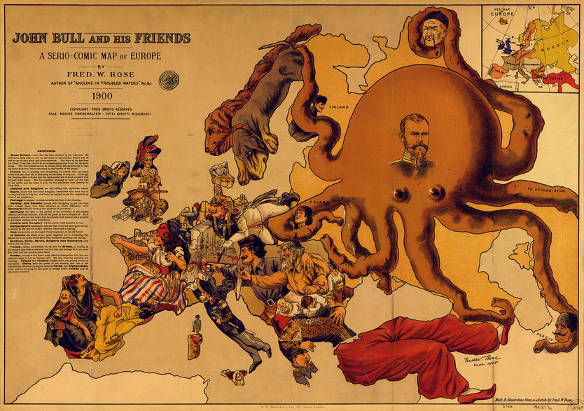 Mapa Europy w 1900 r.