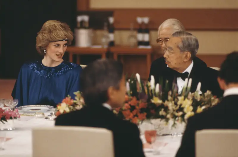 Cesarz Hirohito i księżna Diana w 1986 r.