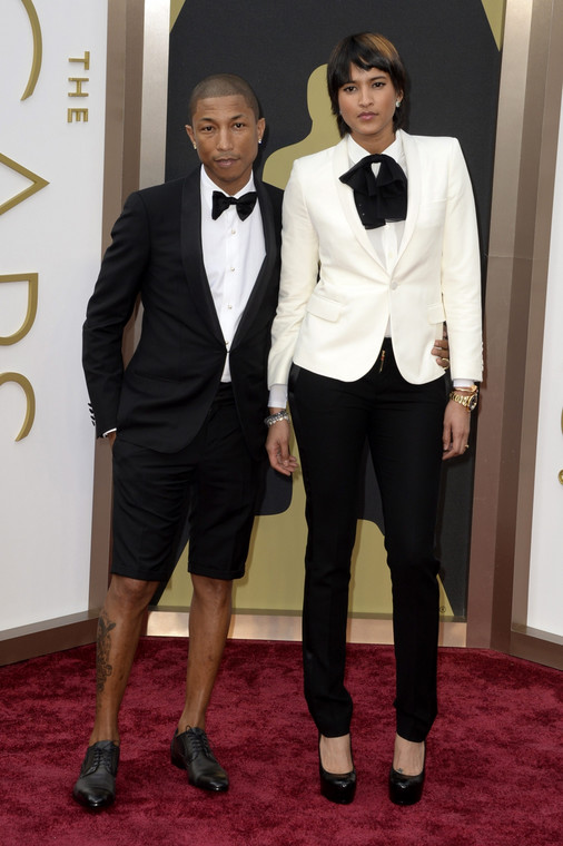 Pharrell Williams z żoną Helen Lasichanh na gali Oscarów