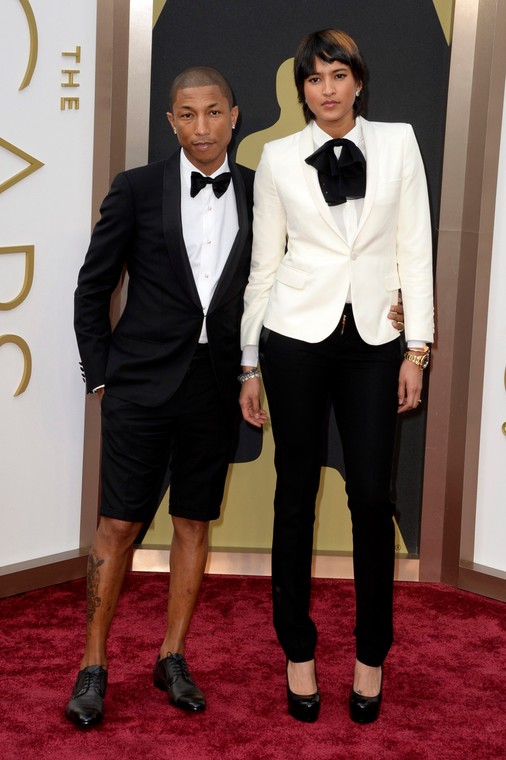 Pharrell Williams z żoną Helen Lasichanh na gali Oscarów