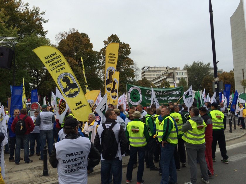 Protest górników