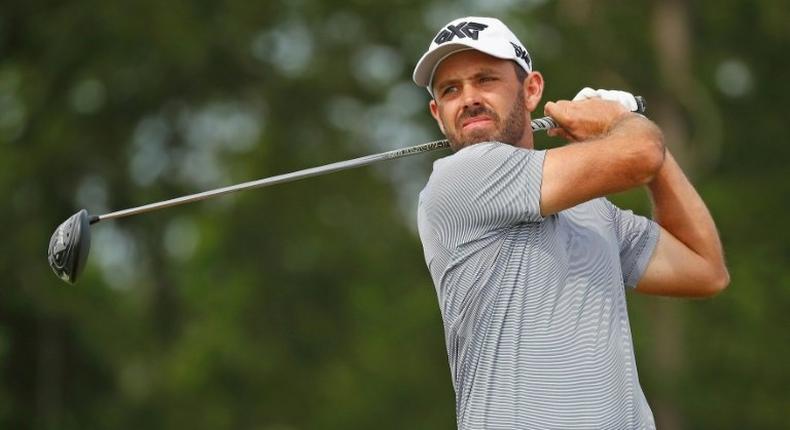 South Africa's Charl Schwartzel, pictured in June 2017, is just one stroke shy of the lead spot at the European Open in Hamburg, Germany