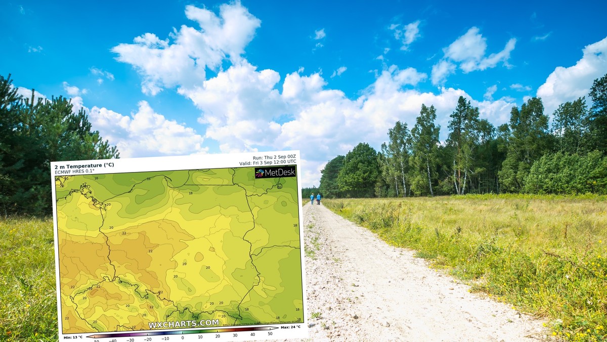 Prognoza pogody na piątek, 3 września. Na termometrach nawet 24 st. C.