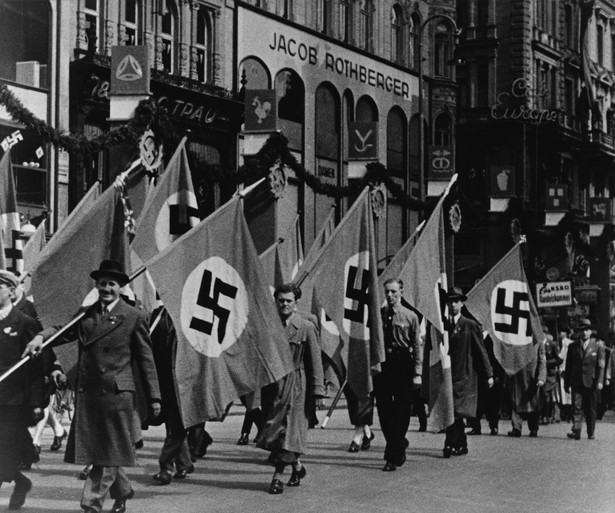 Parada nazistów w Wiedniu. Maj 1938