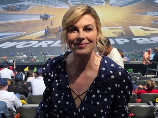 Kolinda Grabar Kitarović na finalu Svetskog prvenstva u fudbalu