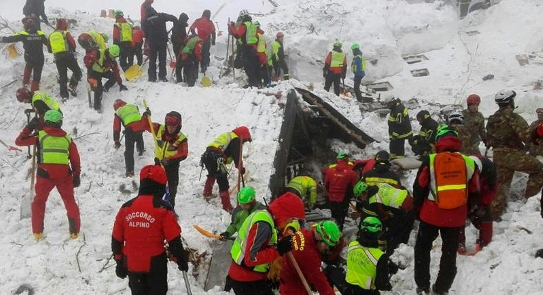 As a painstaking search operation entered a fourth day rescuers combing wreckage of an Italian hotel for survivors of an avalanche detected no signs of life overnight