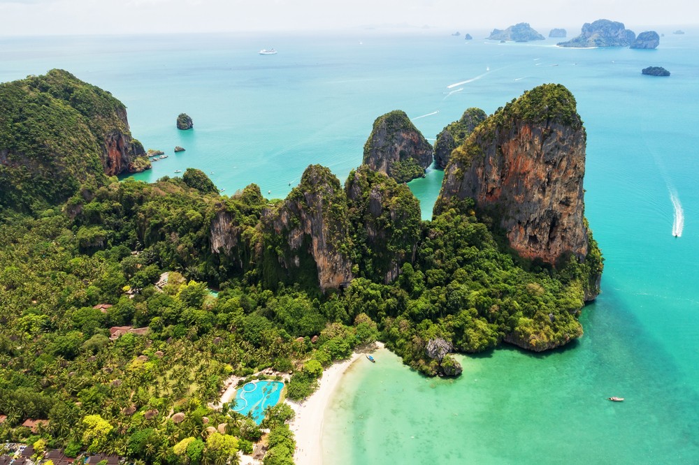Pláž Railay, Krabi, Thajsko