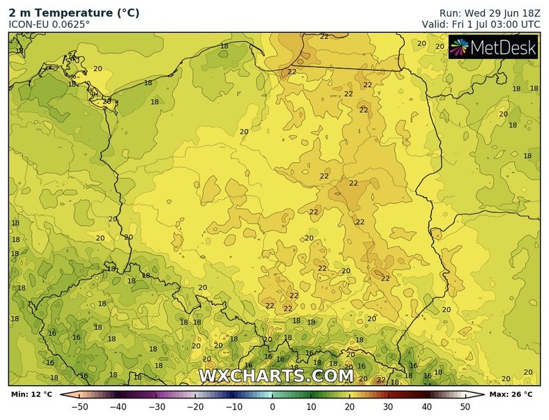 Noc miejscami znowu będzie tropikalna