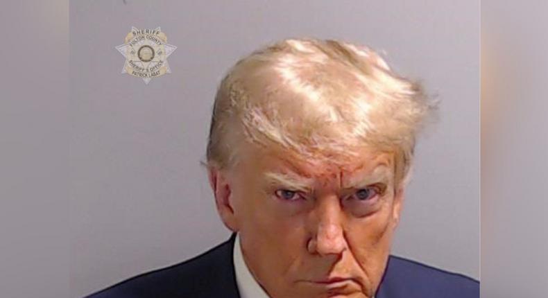 A mugshot of Donald Trump taken at the Fulton County Sheriff's Office on August 24, 2023.Fulton County Sheriff's Office