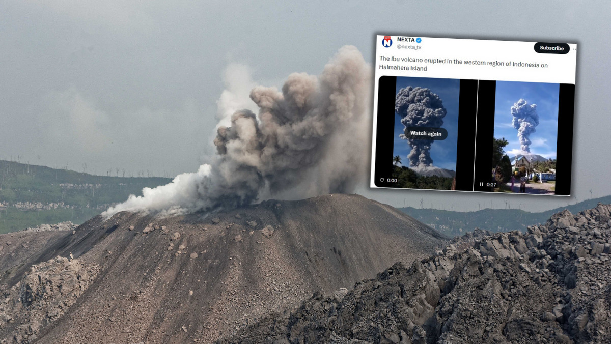 Wybuch wulkanu Ibu w Indonezji. Słup dymu wystrzelił na 5 km w górę [WIDEO]