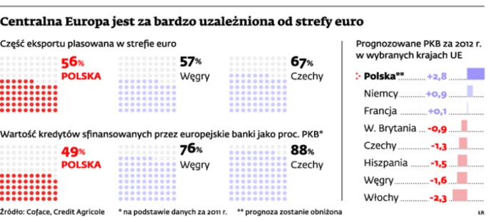 Centralna Europa jest za bardzo uzależniona od strefy euro