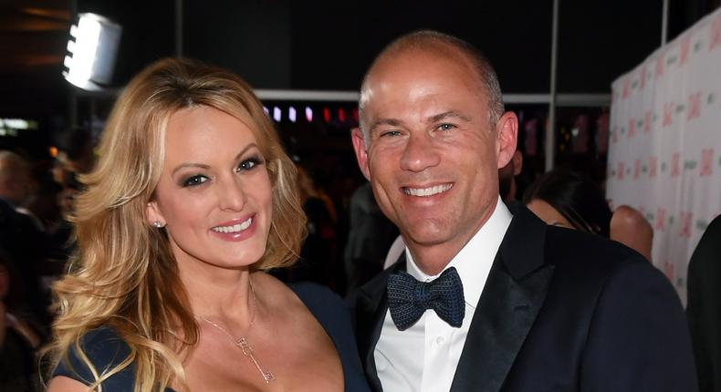 LAS VEGAS, NEVADA - JANUARY 26: Adult film actress/director Stormy Daniels (L) and attorney Michael Avenatti attend the 2019 Adult Video News Awards at The Joint inside the Hard Rock Hotel & Casino on January 26, 2019 in Las Vegas, Nevada. (Photo by Ethan Miller/Getty Images)