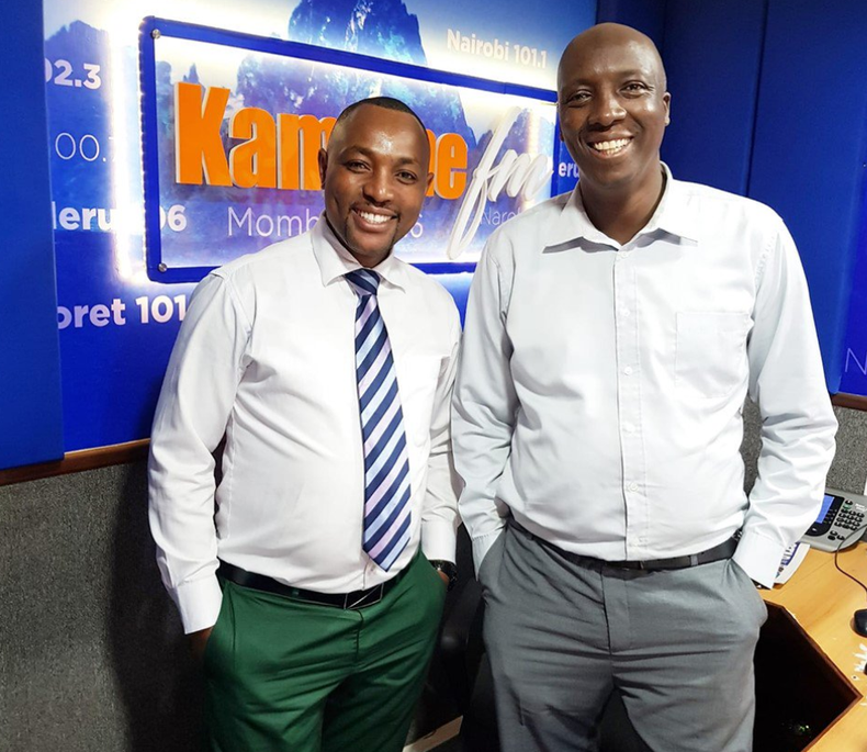 Kameme FM presenters Gatonye wa Mbugua and Muthee Kiengei wa Watoria