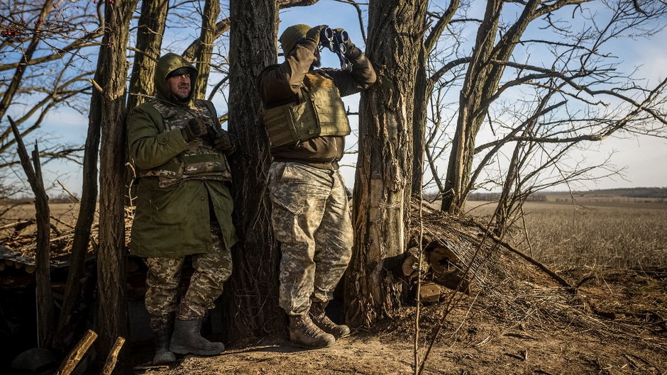 Ukraińscy żołnierze na froncie, zdjęcie z 3 grudnia 2022 r.