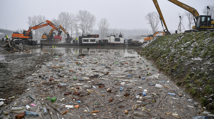 60 tonna hulladéktól szabadították meg a Tiszát / Fotó: MTI/Czeglédi Zsolt