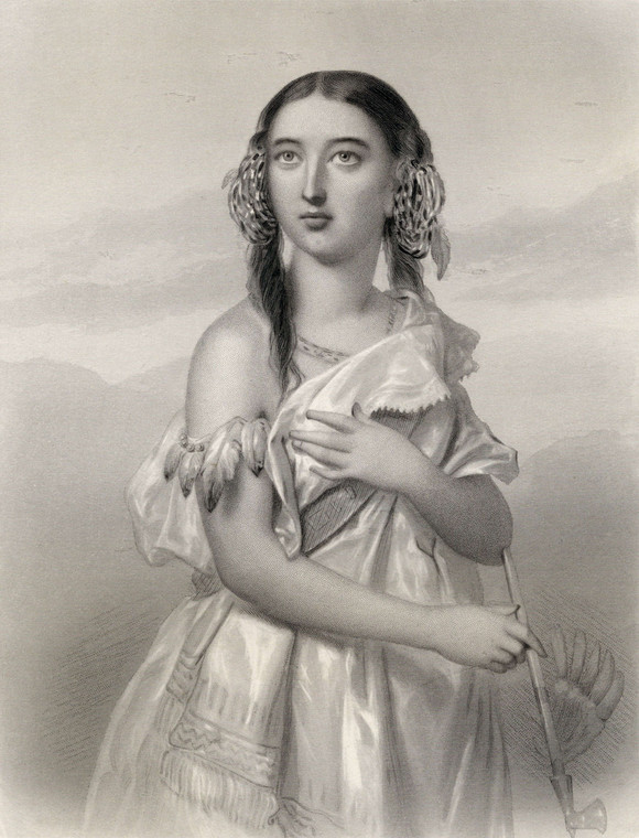 Pocahontas, ilustracja z książki "World Noted Women" Mary Cowden Clarke z 1858 r.