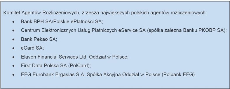 Komitet Agentów Rozliczeniowych, zrzesza największych polskich agentów rozliczeniowych