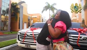 Freedom Jacob Caesar gifts wife 2 new land cruisers in romantic video (WATCH)