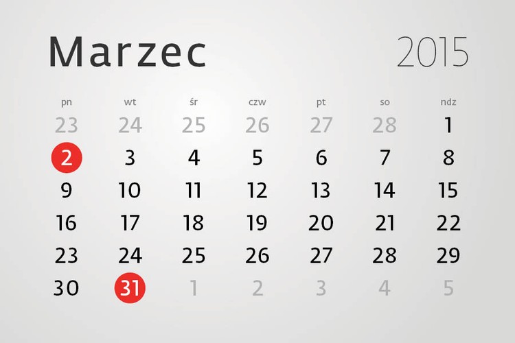 <strong>2 marca</strong><br><br>– termin przekazania pracownikowi i urzędowi skarbowemu informacji PIT-11 i PIT-8C (w przypadku składania deklaracji w wersji elektronicznej)<br><br>
– termin złożenia pracownikowi i urzędowi skarbowemu deklaracji PIT-4R, PIT-8AR (w przypadku składania deklaracji w wersji elektronicznej)<br><br>
– termin na złożenie urzędom skarbowym PIT-40 (w przypadku składania deklaracji w wersji elektronicznej)<br><br><strong>31 marca</strong><br><br>– termin przekazania przez płatników do ZUS formularza ZUS ZSWA – zgłoszenia danych o pracy w szczególnych warunkach lub o szczególnym charakterze